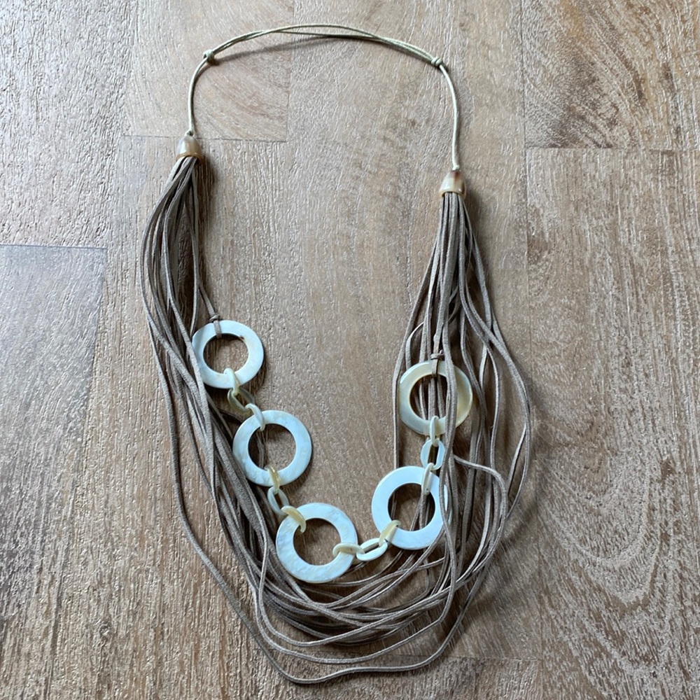 Leather strap necklace